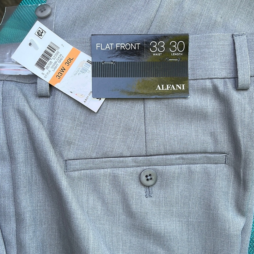 Men’s Flat Front Grey Slacks 33x30